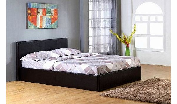 5Ft King Size Brown Ottoman Storage Bed