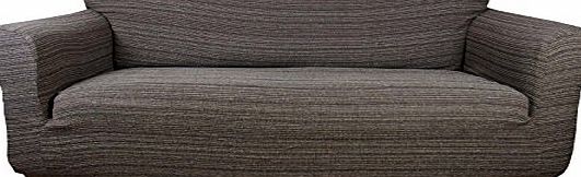 houselinen.co.uk Stretch Elastic Sofa Cover (brown) 2 Seater Loveseat (slipcover 140-170cm)