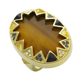 Houseofharlowfashion House Of Harlow 14kt Gold Plated Tigers Eye Ring