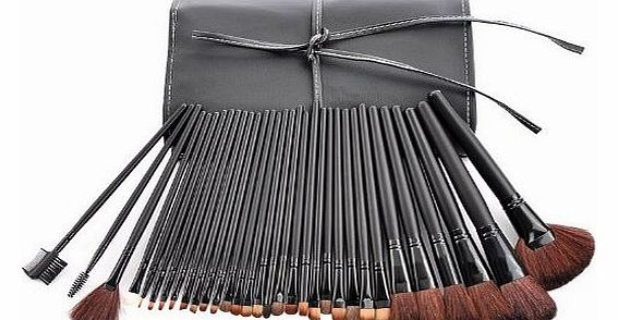 Housweety 32 Pcs Makeup Brushes Eyebrow Tool Set Eyeshadow Brush Cosmetic Black