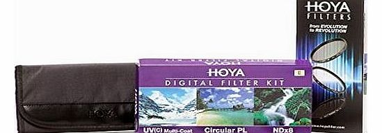 58mm Digital Filter Kit - HMC UV(C), Circular Polarising & NDx8 with Filter Pouch