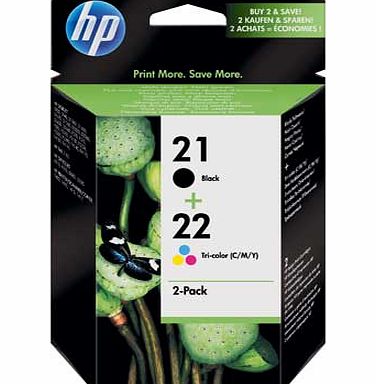 HP 21/22 Combo-pack Inkjet Print Cartridges