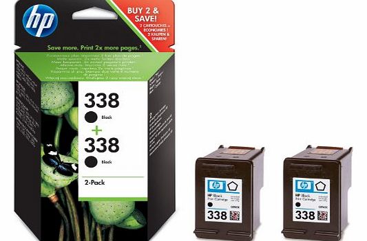 338 - 2-pack Black Inkjet Print Cartridges (CB331EE)