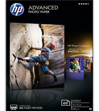 HP Advanced Glossy Photo Paper 250G/M2 10x15 60 Sheets