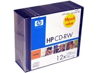 CD-RW 12x 700mb High Speed Slim Jewel Case 10Pk
