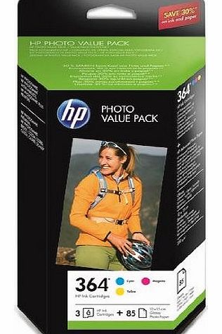 HP CH082EE HP 364 Photo Value Pack - Print cartridge / paper kit - 1 x yellow, cyan, magenta