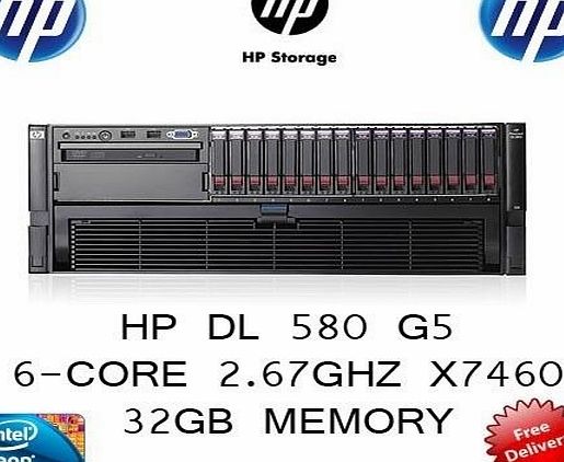 HP DL580 G5 4 x 6-CORE 2.67GHZ X7460 32GB P400i 487362-001 300GB 580 DL (F361)