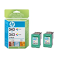HP No 343 2pk Tri Col Cartridg