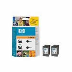 HP No.56 - C9502A Black Ink Cartridge TWIN PACK
