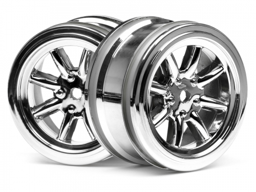 Hpi Vintage 8 Spoke Wheel 26mm Shiny Chrome 0mm Offset