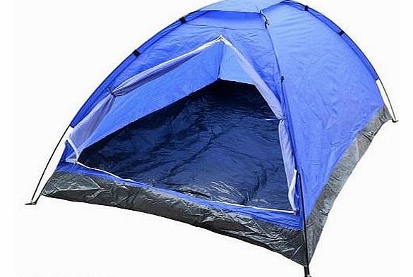 Hq 2 Man Berth Camping Tent Waterproof Lightweight Festival Ground Sheet Beach (Blue)