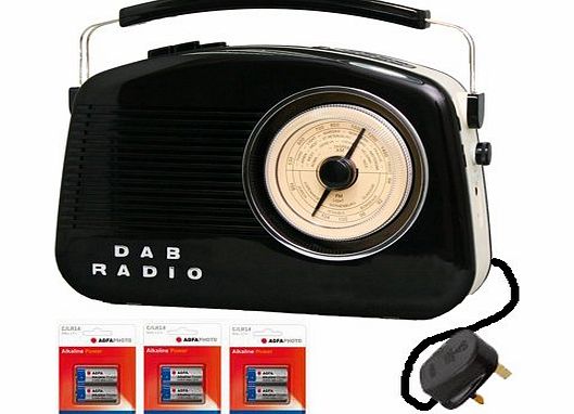 HQ Retro Nostalgic DAB Digital Radio   FM   MW (AM)   iPod / iPhone / iPad / MP3 Input (use as a speaker) - 1950 s / 1960s Design - modern Funtions - LCD Digital Display amp; Radio Presets - Mains Elect