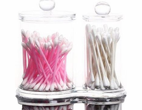 HQdeal Acrylic Transparent Cotton Ball and Swab Holder