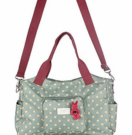 HQdeal Baby Nappy Changing Bag Diaper Bag Mummy Handbag Multi-functional Adjustable Straps Waterproof Polka Dots