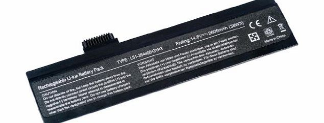 14.8V 2600mAH High Quality Replacement Laptop Battery for Advent 9617 7113 6801 8111 8115 9117, Black NEW