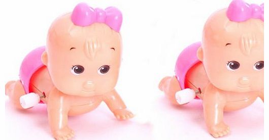 HuaYang  Cute Windup Crawling Crawl Toy Doll Christmas Gift for Baby Kid Child(Girl)