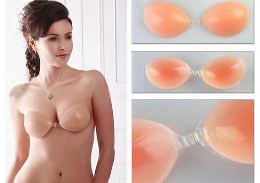 Strapless Backless Lingerie Silicone Gel Self-Adhesive Nu Bra(Cup B )