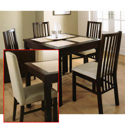 - Square Dining Table and Leather Chairs