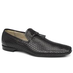 Hudson Male Dagger Tassle Loafer Leather Upper in Black, Brown