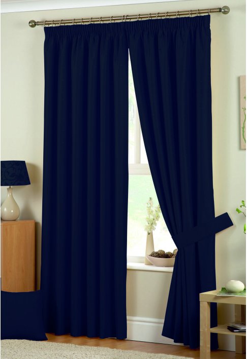 Hudson Navy Lined Curtains