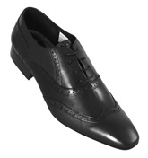 Hudson Black Leather Brouge Shoes (Rondo)