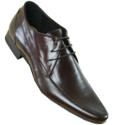 Hudson Brown Leather Classic Design Shoes (Sammy)