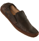 Hudson Brown Leather Espadlrille Shoes