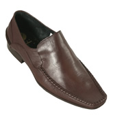Hudson Brown Slip On Leather Shoes (Lute)