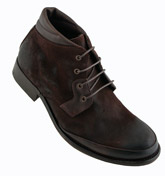 Hudson Brown Washed Suede and Leather Boots
