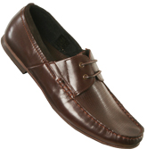Hudson Dark Brown Leather Mocassin Style Shoes
