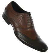 Hudson Donato Brown Soft Leather Brogue Shoes