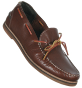 Hudson Lacey Classic Brown Leather Lace Moccasins