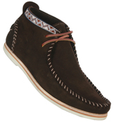 Hudson Shoes Hudson Springs Brown Suede Lace Moccasin Boots
