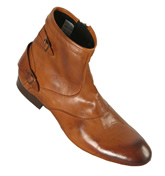 Hudson Shoes Hudson Tan Leather Ankle Boots (Dunga)