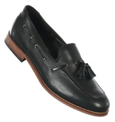 Hudson Tyska Black Tassle Loafer Shoes