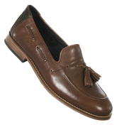 Hudson Tyska Brown Tassle Loafer Shoes