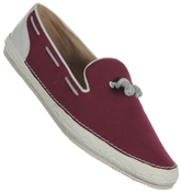 Hudson Shoes Hudson Waldren Bordo Canvas Boat Shoes