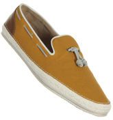 Hudson Shoes Hudson Waldren Mustard Canvas Boat Shoes