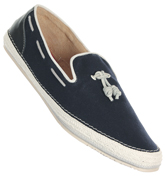 Hudson Shoes Hudson Waldren Navy Canvas Boat Shoes