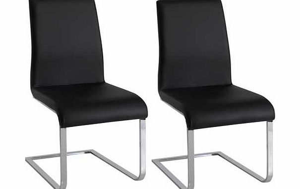 Hue Pair of Curved Dining Chairs - Black