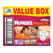 huggies Natural Fit Size 5 Value Box (x58)