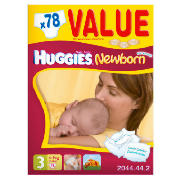 huggies Newborn Size 3 Value Box (x78)