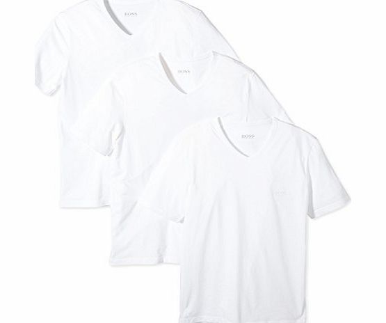 Hugo Boss 3-Pack Cotton Classic V-Neck T-Shirts, White Size: Small