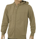 Beige Full Zip Hooded Cotton Sweatshirt (Green Label)