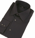 Black & Light Purple Stripe Long Sleeve Formal Shirt