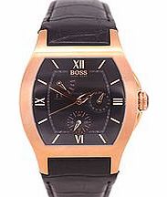 Hugo Boss Black leather chrono watch