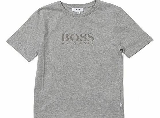 Boss - Boys J25705 Logo T-Shirt, Grey, 6 Yrs