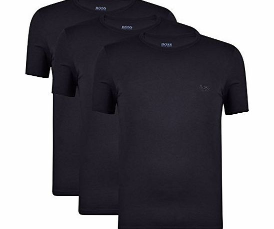 Boss Black Mens Pack Logo Short Sleeved T Shirts Tee Top Soft Cotton Jersey Black XL