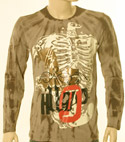 Hugo Boss Brown with Cream- Gold & Black Logo Long Sleeve T-Shirt - Red Label