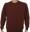 Hugo Boss Burgundy Round Neck Wool Sweater - Black Label